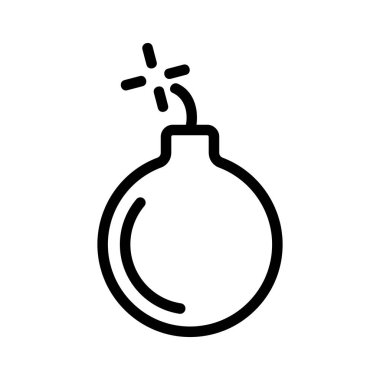 Bomba ikon vektörünü yakıyor. İzole edilmiş kontür sembolü gösterimi