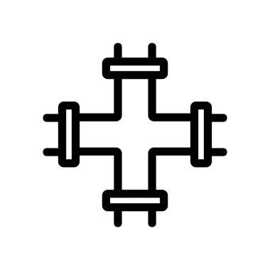 Tesisat boru ikonu vektörü. İzole edilmiş kontür sembolü gösterimi