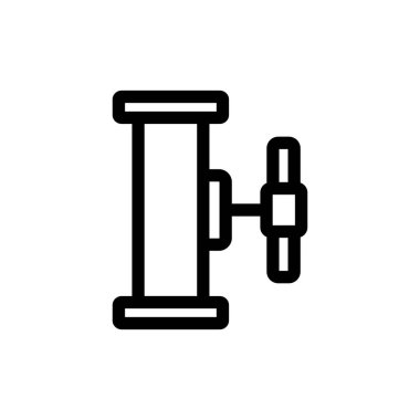 Tesisat boru ikonu vektörü. İzole edilmiş kontür sembolü gösterimi