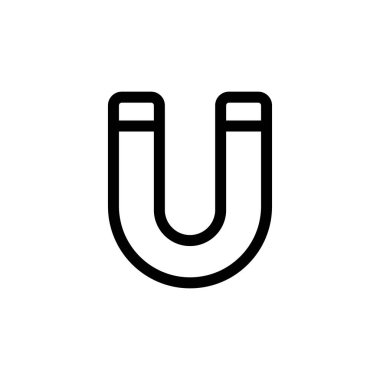 Mıknatıs simgesi vektörü. İzole edilmiş kontür sembolü gösterimi