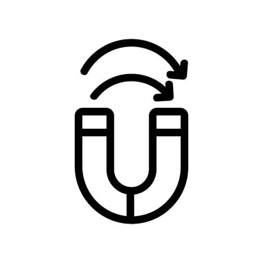 Mıknatıs simgesi vektörü. İzole edilmiş kontür sembolü gösterimi