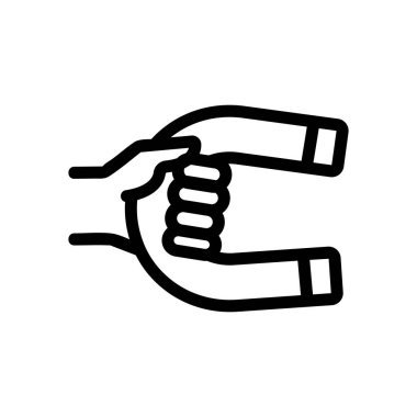 Mıknatıs simgesi vektörü. İzole edilmiş kontür sembolü gösterimi