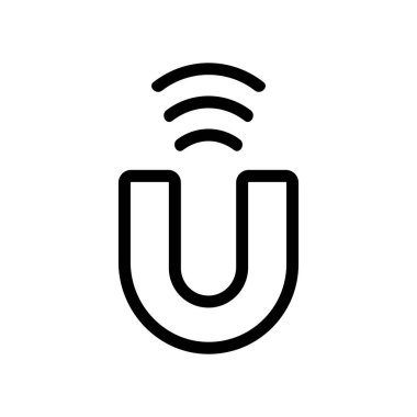 Mıknatıs simgesi vektörü. İzole edilmiş kontür sembolü gösterimi