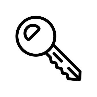 anahtar simge vektörü. İzole edilmiş kontür sembolü gösterimi