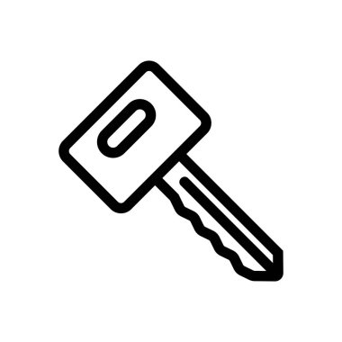 anahtar simge vektörü. İzole edilmiş kontür sembolü gösterimi