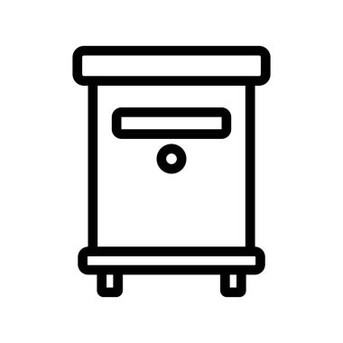 Bal kovanı arı ikonu vektörü. İzole edilmiş kontür sembolü gösterimi