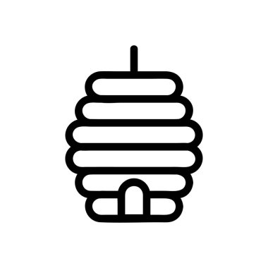 Bal kovanı arı ikonu vektörü. İzole edilmiş kontür sembolü gösterimi