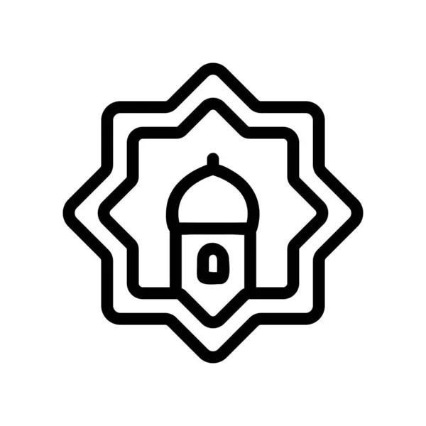 Mosque vector icono. Ilustración del símbolo de contorno aislado — Archivo Imágenes Vectoriales