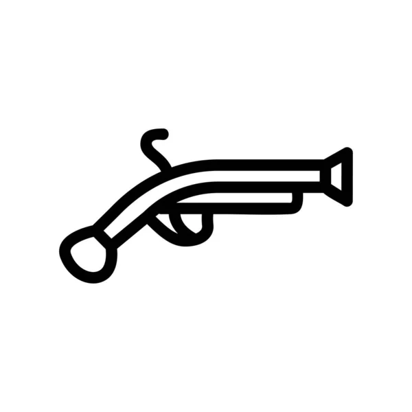 Musket wapen icoon vector. Geïsoleerde contoursymbool illustratie — Stockvector