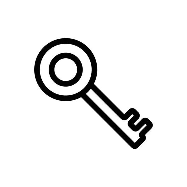 Вектор значка ключа. Изолированная контурная иллюстрация — стоковый вектор