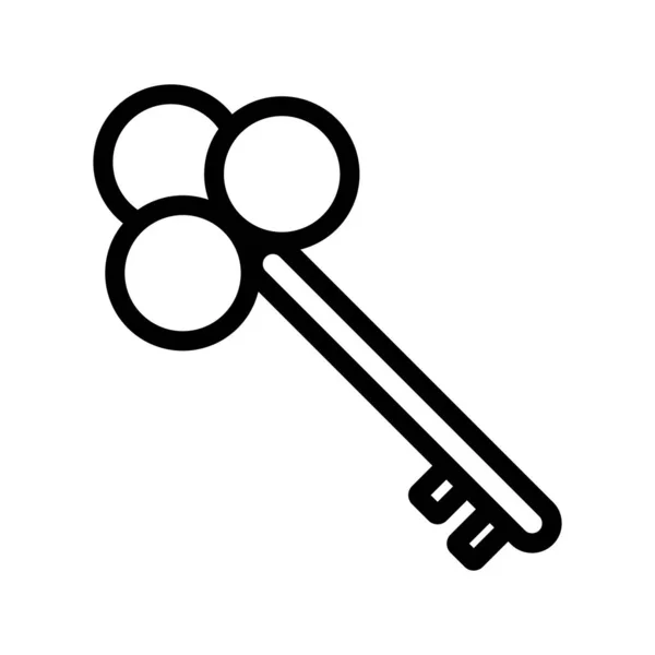 Icono clave vector. Ilustración del símbolo de contorno aislado — Vector de stock