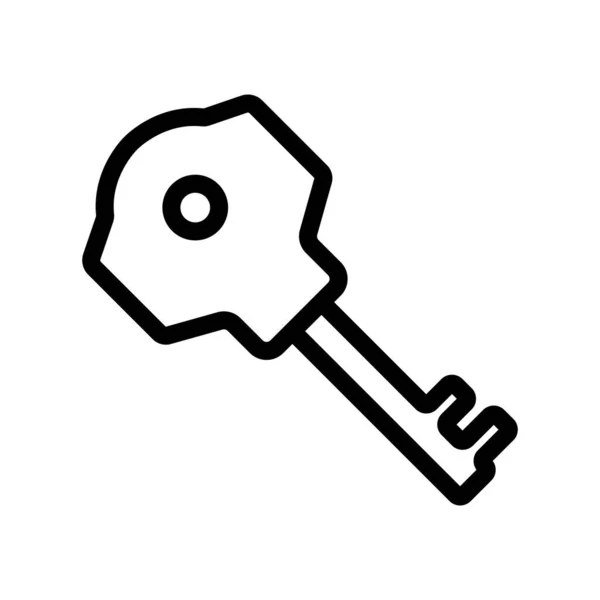 Wektor ikony klucza. Ilustracja izolowanego symbolu konturu — Wektor stockowy