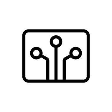 çip simgesi vektörü. İzole edilmiş kontür sembolü gösterimi