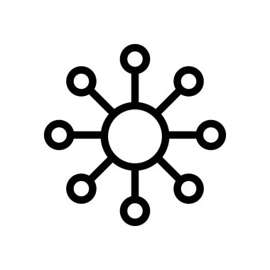 çip simgesi vektörü. İzole edilmiş kontür sembolü gösterimi