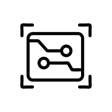 çip simgesi vektörü. İzole edilmiş kontür sembolü gösterimi