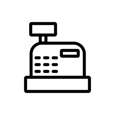 Kasiyer ikon vektörü. İzole edilmiş kontür sembolü gösterimi