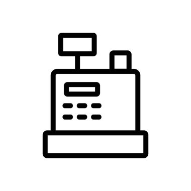 Kasiyer ikon vektörü. İzole edilmiş kontür sembolü gösterimi