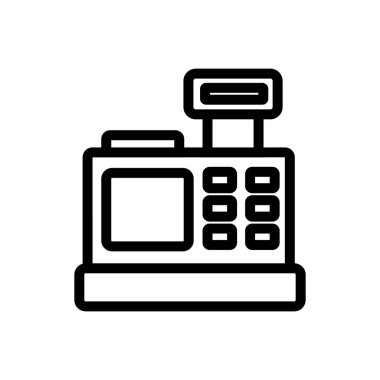 Kasiyer ikon vektörü. İzole edilmiş kontür sembolü gösterimi