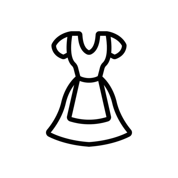 Bekleidung weibliche Vektor-Symbol. Isolierte Kontursymboldarstellung — Stockvektor