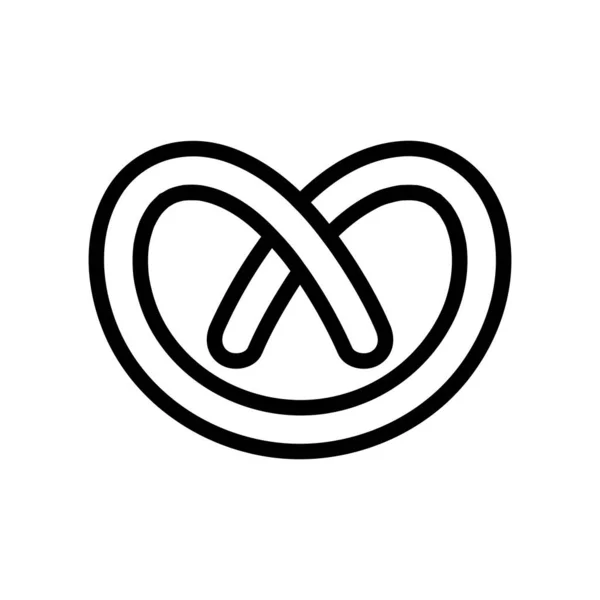 Vettore icona cottura pretzel. Illustrazione del simbolo del contorno isolato — Vettoriale Stock