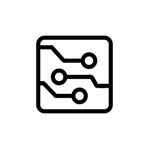 Chip vector icono. Ilustración del símbolo de contorno aislado — Vector de stock