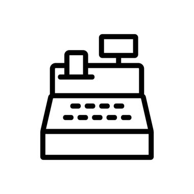 Kasiyer ikon vektörü. İzole edilmiş kontür sembolü gösterimi