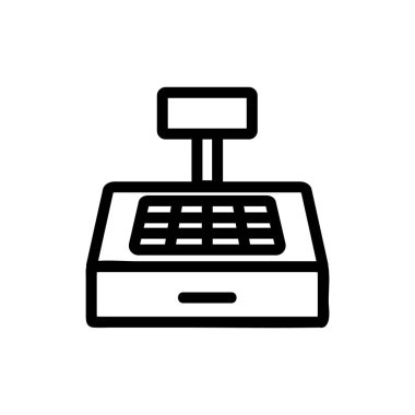 Kasiyer ikon vektörü. İzole edilmiş kontür sembolü gösterimi