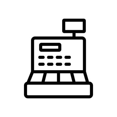 Kasiyer ikon vektörü. İzole edilmiş kontür sembolü gösterimi