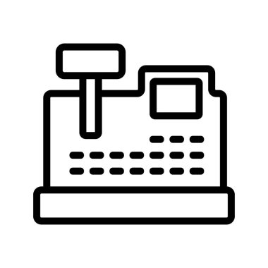 Kasiyer ikon vektörü. İzole edilmiş kontür sembolü gösterimi