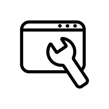 Tarayıcı simge ayarlama vektörü. İzole edilmiş kontür sembolü gösterimi