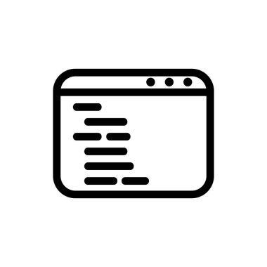 Tarayıcı simgesi vektörü. İzole edilmiş kontür sembolü gösterimi