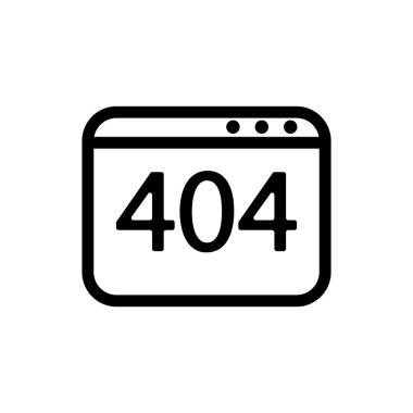 Tarayıcı hata simgesi vektörü. İzole edilmiş kontür sembolü gösterimi