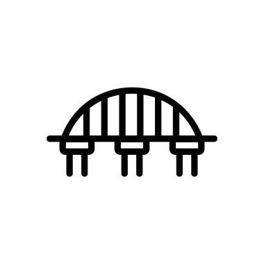 Köprü simgesi vektörü. İzole edilmiş kontür sembolü gösterimi