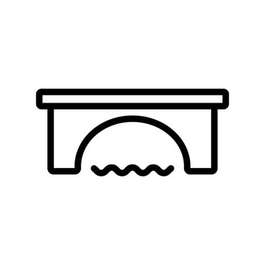 Köprü simgesi vektörü. İzole edilmiş kontür sembolü gösterimi