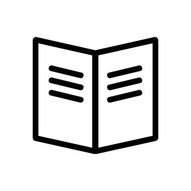 Kitapçık simgesi vektörü. İzole edilmiş kontür sembolü gösterimi