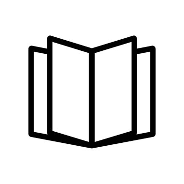 Kitapçık simgesi vektörü. İzole edilmiş kontür sembolü gösterimi