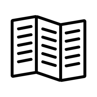 Kitapçık simgesi vektörü. İzole edilmiş kontür sembolü gösterimi