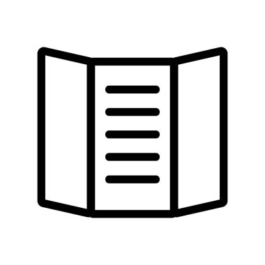 Kitapçık simgesi vektörü. İzole edilmiş kontür sembolü gösterimi