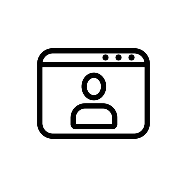 Navegador vetor ícone do usuário. Isolado contorno símbolo ilustração — Vetor de Stock