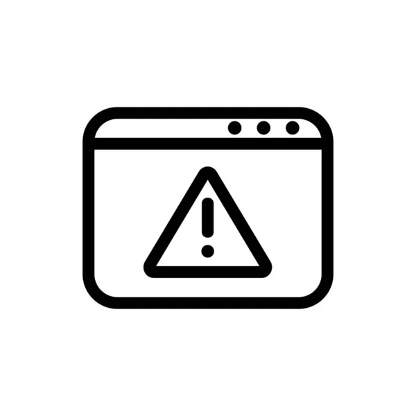 Wektor ikony ostrzegania przeglądarki. Ilustracja izolowanego symbolu konturu — Wektor stockowy