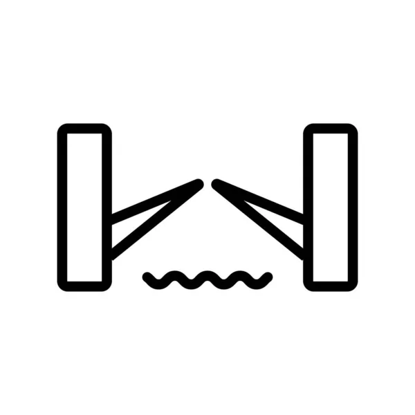 Vecteur d'icône de pont. Illustration de symbole de contour isolé — Image vectorielle