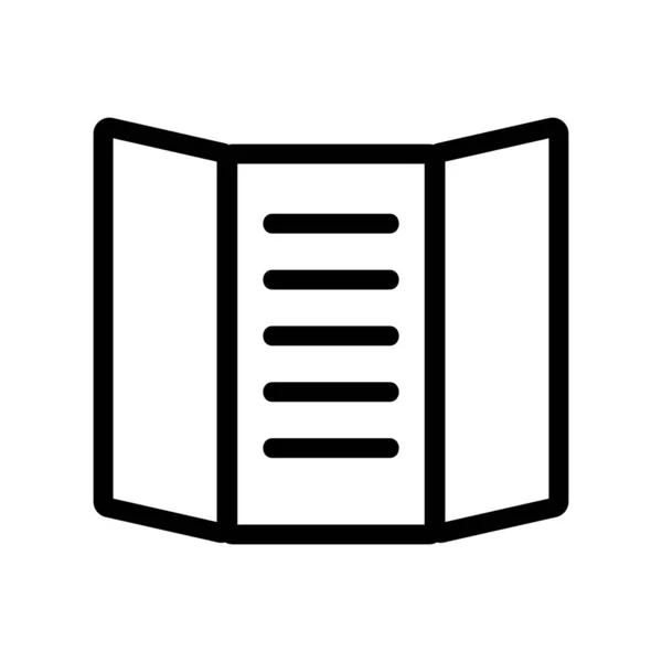Vektor ikony brožury. Izolovaný obrysový symbol ilustrace — Stockový vektor
