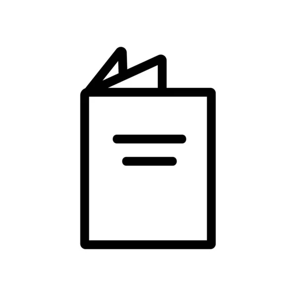 Vektor ikony brožury. Izolovaný obrysový symbol ilustrace — Stockový vektor