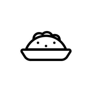 Taco ikon vektörü. İzole edilmiş kontür sembolü gösterimi