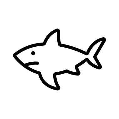 Köpekbalığı simgesi vektörü. İzole edilmiş kontür sembolü gösterimi