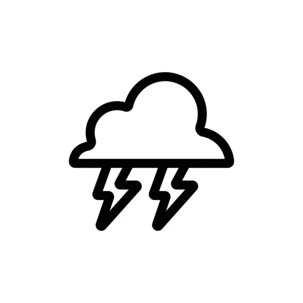 Lightning Storm Hurricane Icon Vector. Illustration de symbole de contour isolé — Image vectorielle