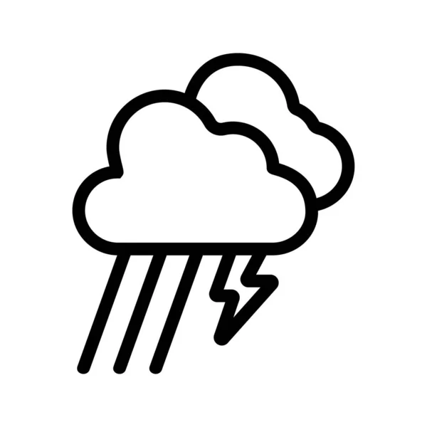 Lightning Storm Hurricane Icon Vector. Illustration de symbole de contour isolé — Image vectorielle