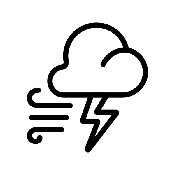 Lightning Storm Hurricane Icon Vector. Illustration de symbole de contour isolé — Image vectorielle