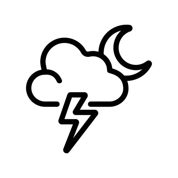 Lightning Storm Hurricane Icon Vector. Isolated contour symbol illustration — Stock Vector