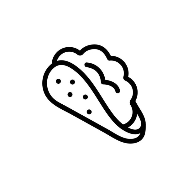 Taco icon vector. Isolated contour symbol illustration